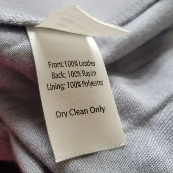 XS Ecru Genuine Leather Gray Suede V-neck Tank Top - Picture 5 of 5